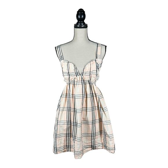 Free People Bridget Plaid Cut Out Mini Dress - Picture 3 of 6